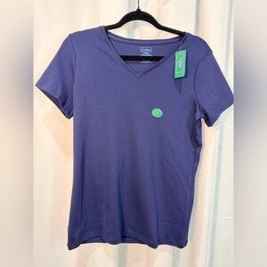 L.L. Bean Women's Short Sleeve V-Neck Tee - Navy